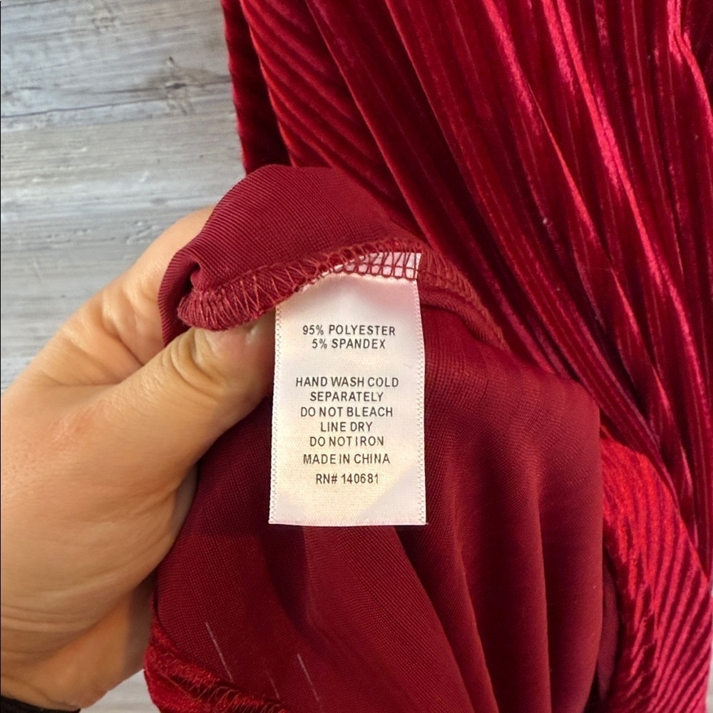 Unique Vintage Merlot Striped Velvet Fit and Flare Dress - Picture 4 of 7
